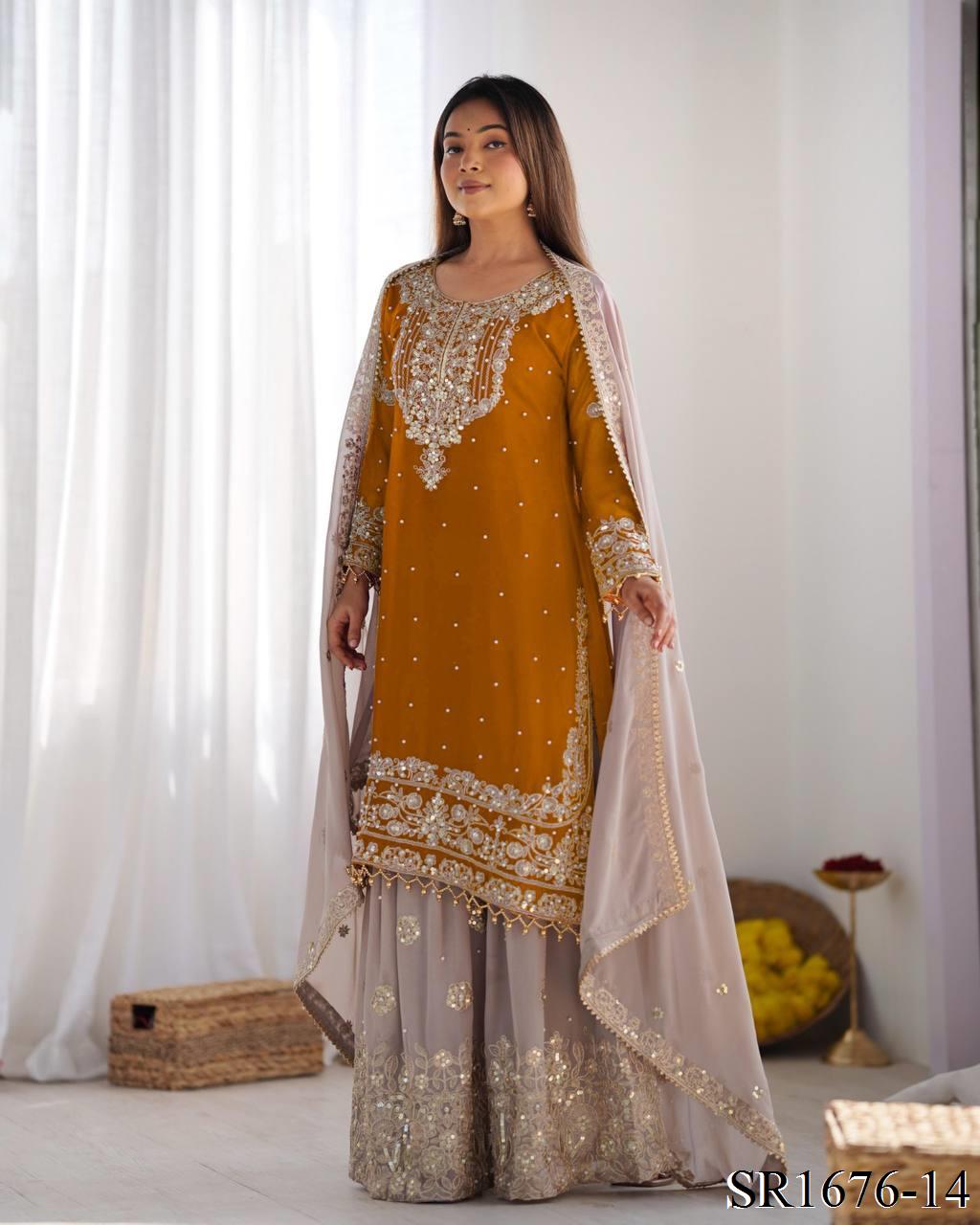 Azaan Gharara/Sharara Yellow