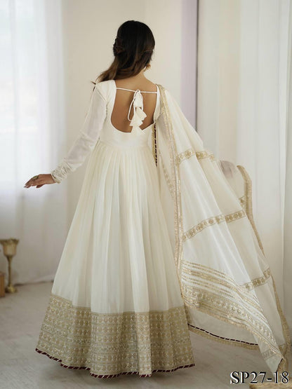 Zoya Anarkali White