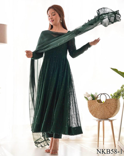 Sana Anarkali Green