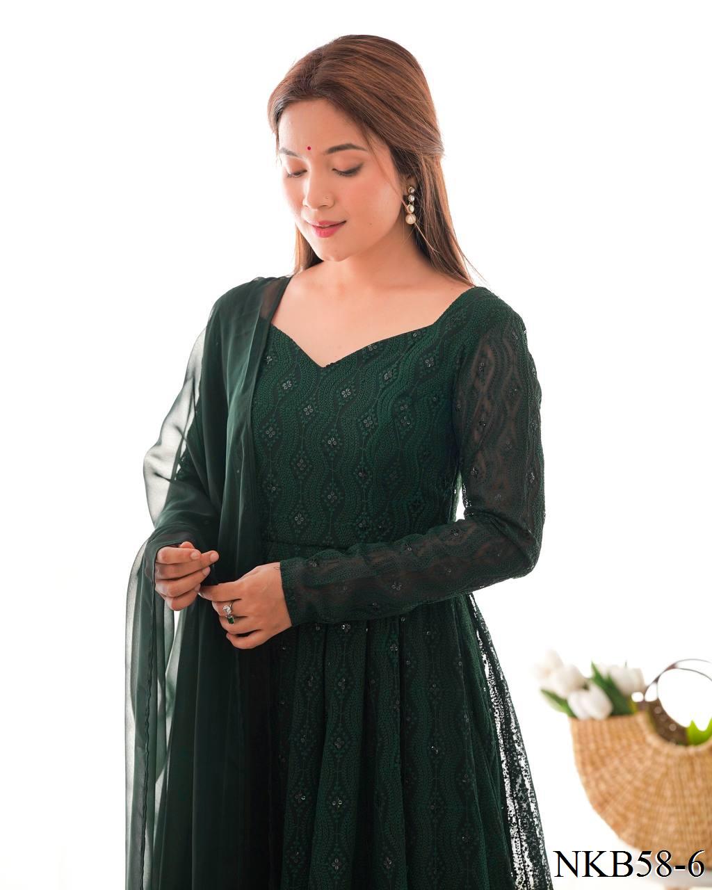 Sana Anarkali Green