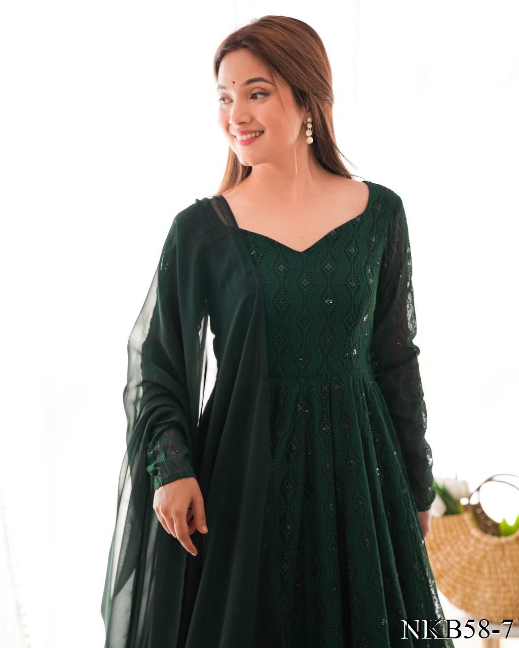Sana Anarkali Green
