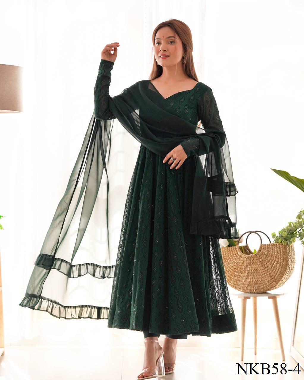 Sana Anarkali Green