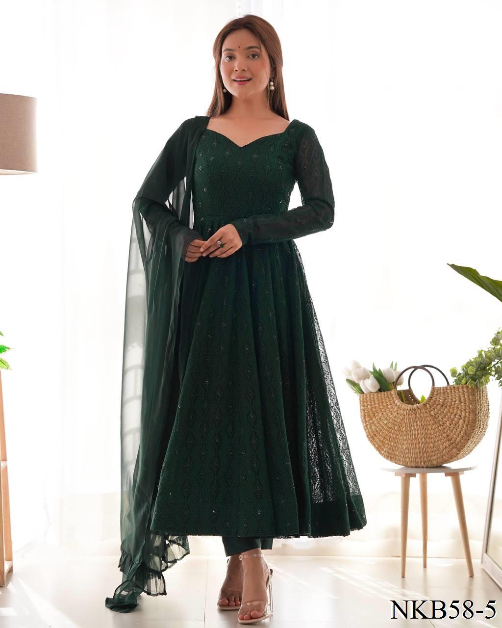 Sana Anarkali Green