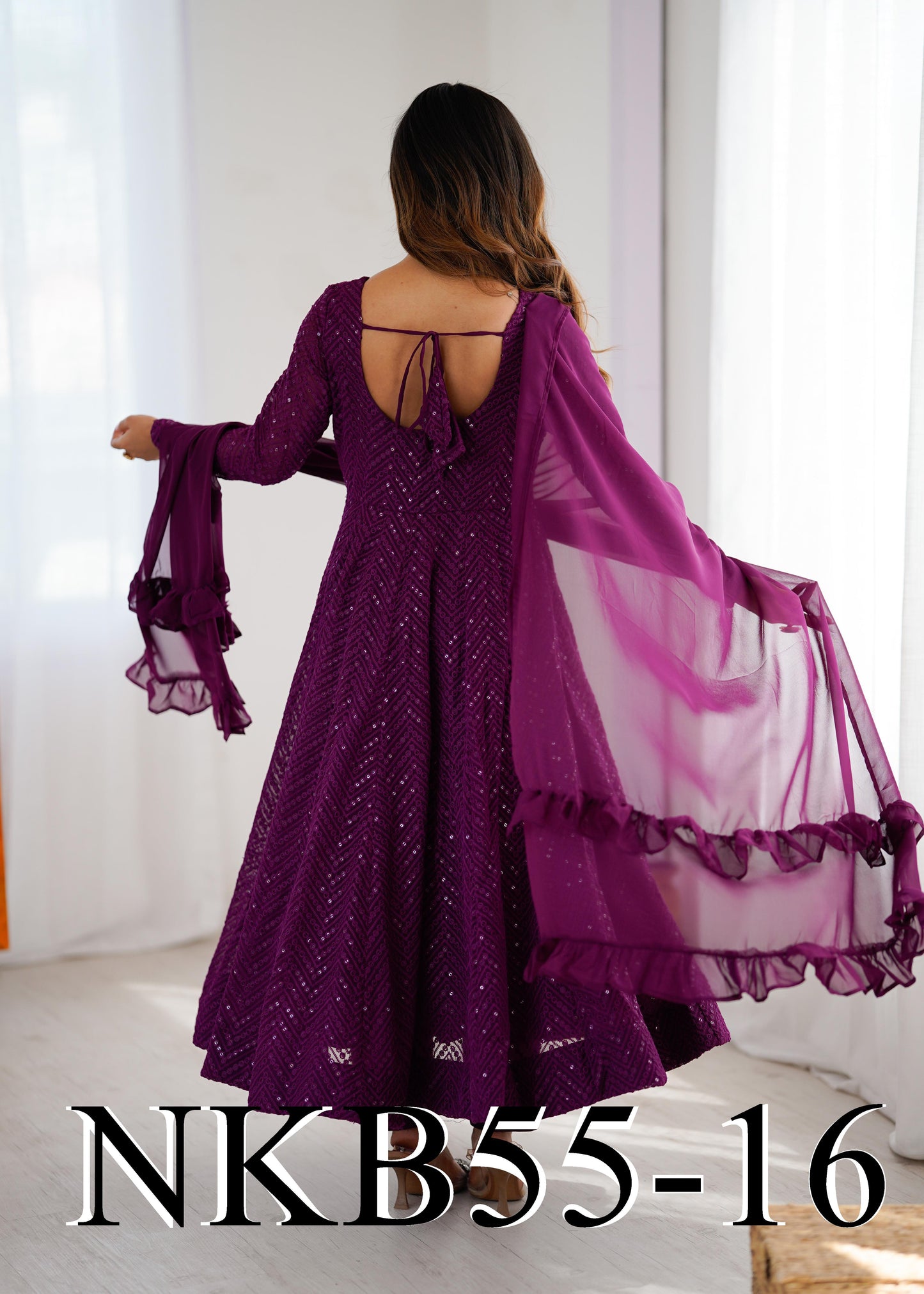 Sana Anarkali Purple