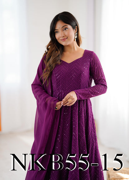 Sana Anarkali Purple