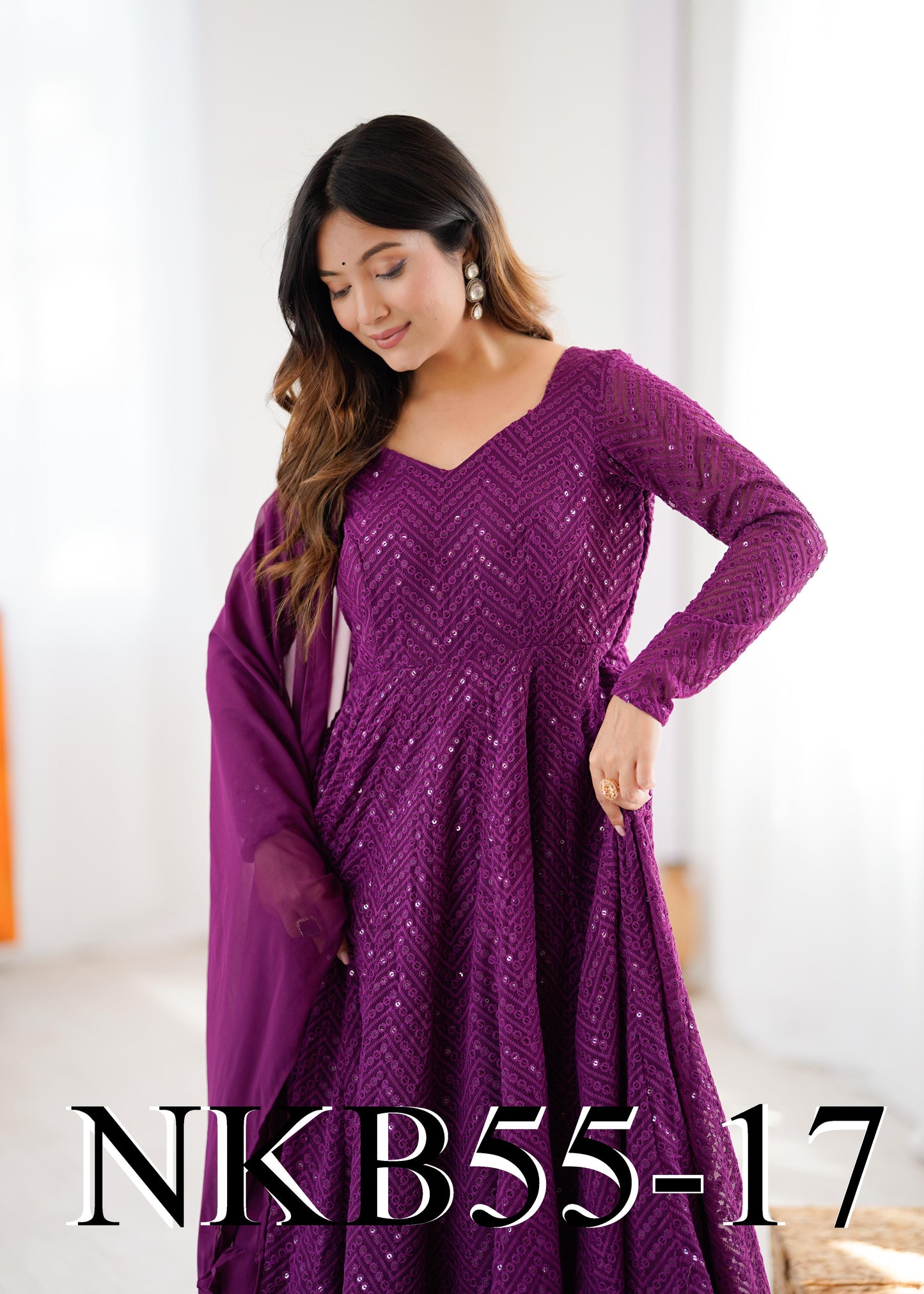 Sana Anarkali Purple