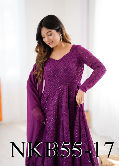 Sana Anarkali Purple