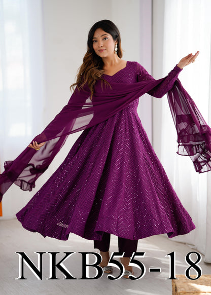 Sana Anarkali Purple