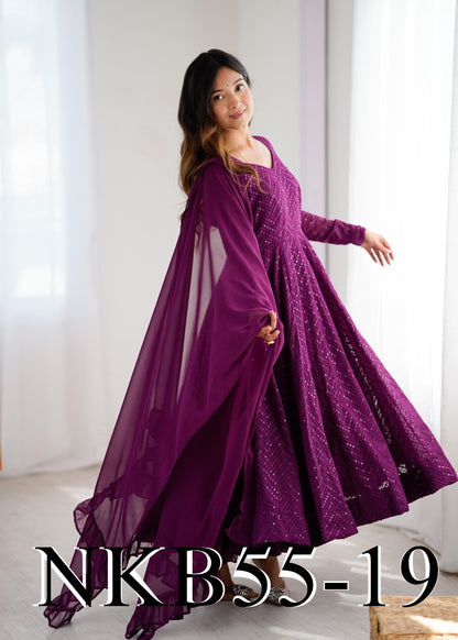 Sana Anarkali Purple
