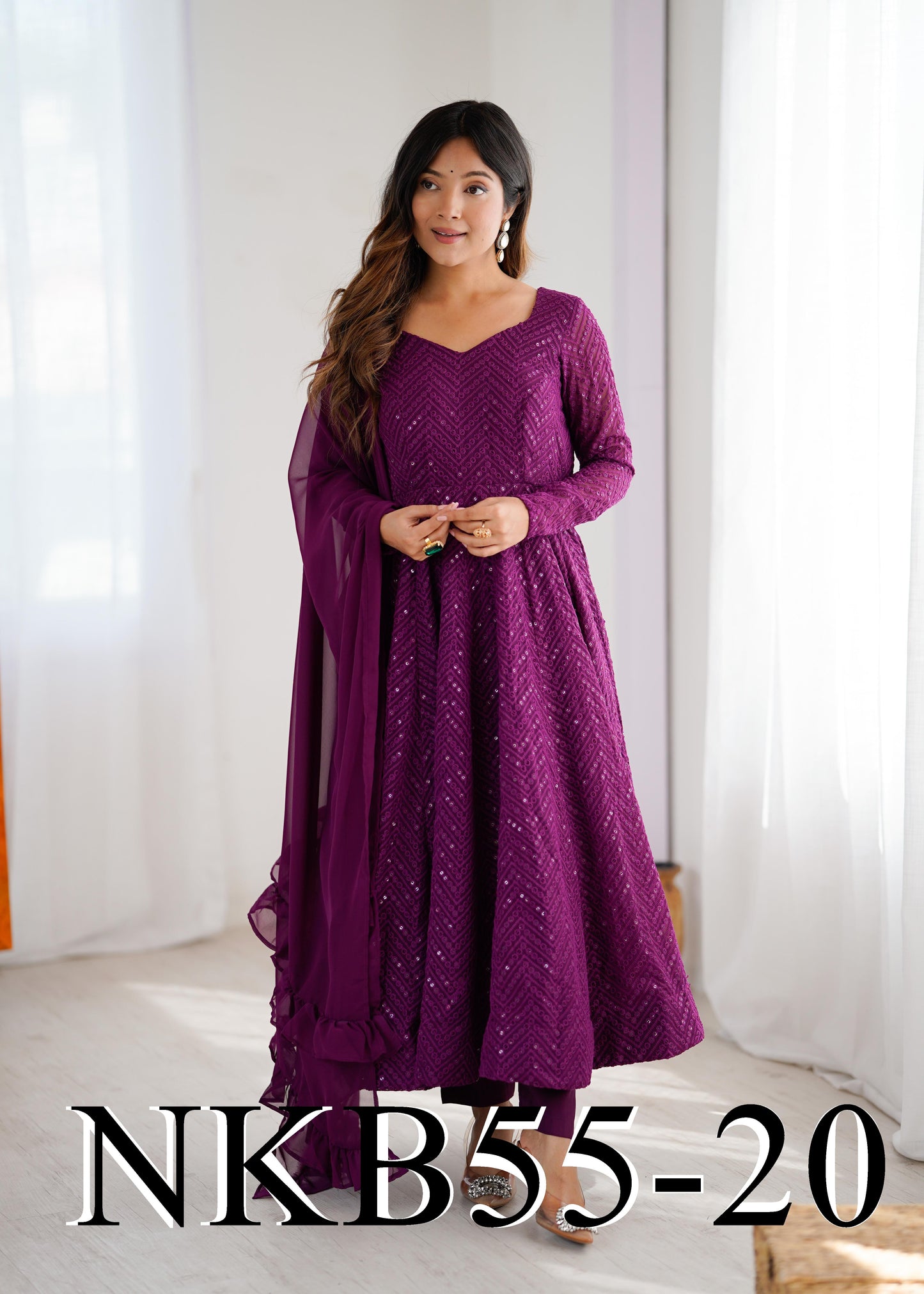 Sana Anarkali Purple
