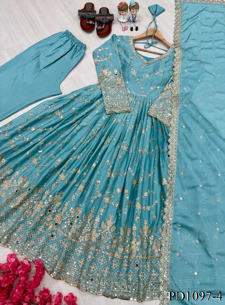 Lina Anarkali Sky Blue