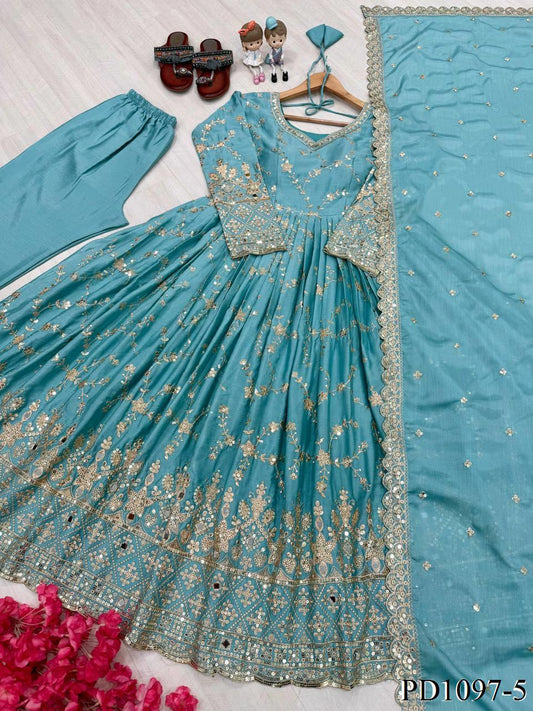 Lina Anarkali Sky Blue