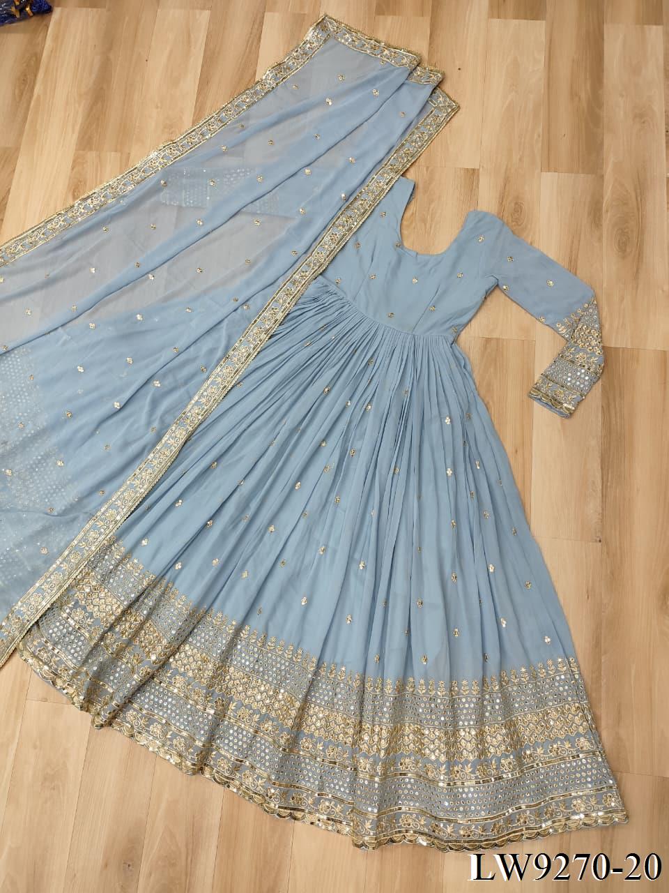 Mira Anarkali Sky Blue