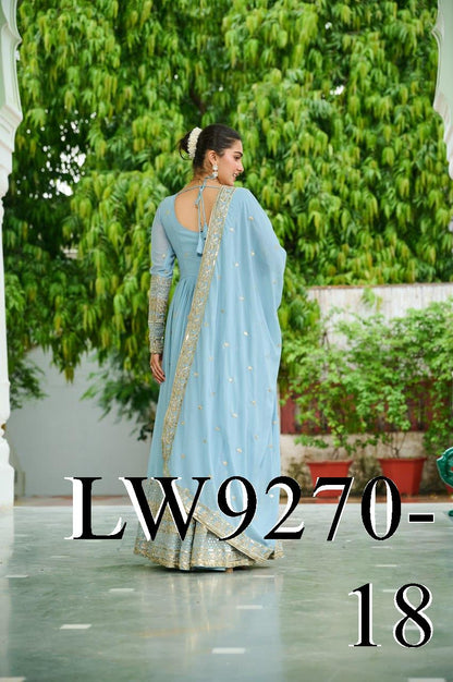 Mira Anarkali Sky Blue