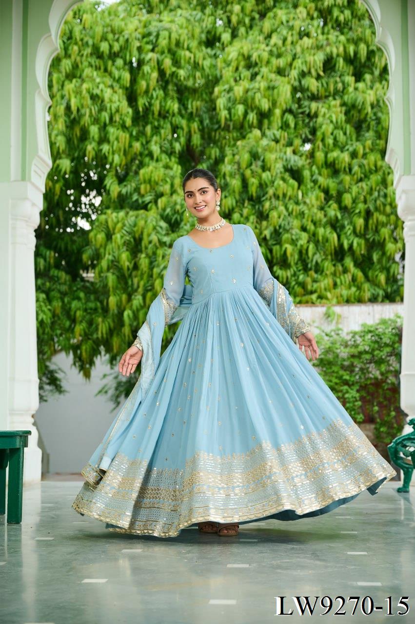 Mira Anarkali Sky Blue