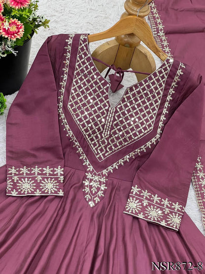 Riva Anarkali Maroon