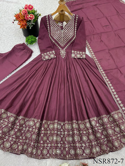 Riva Anarkali Maroon