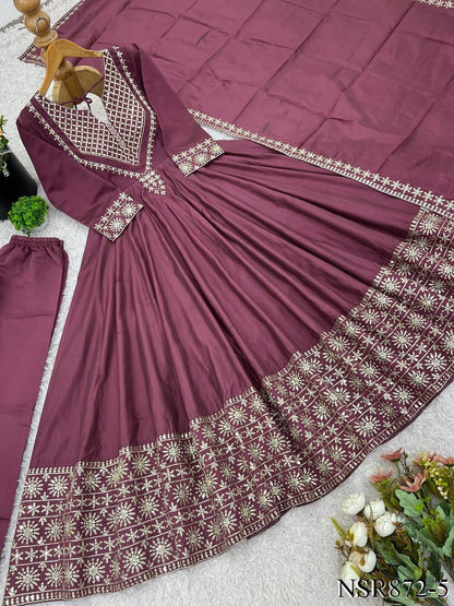 Riva Anarkali Maroon