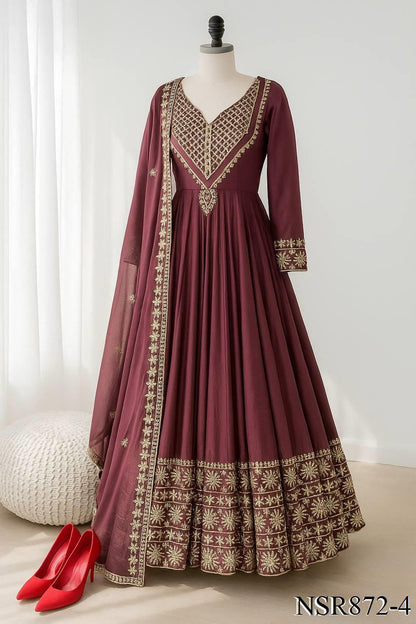 Riva Anarkali Maroon