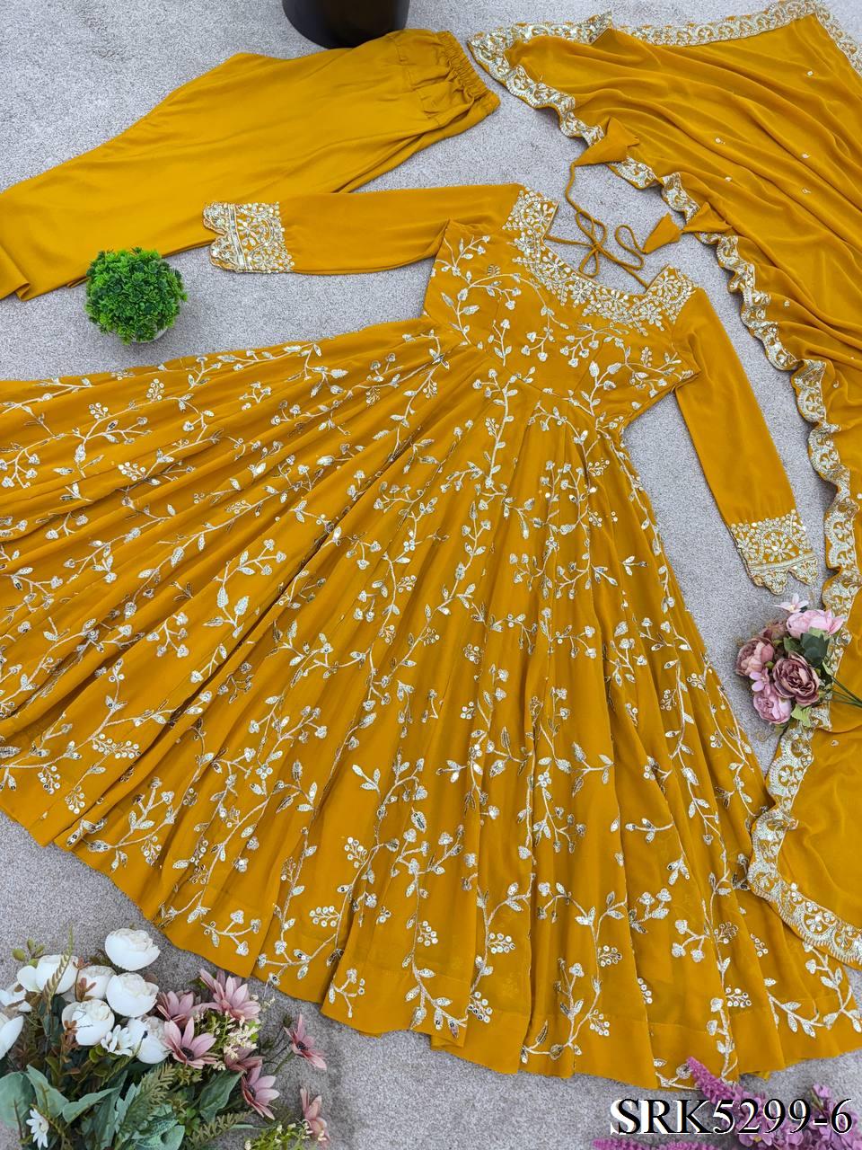 Shariska Anarkali Yellow