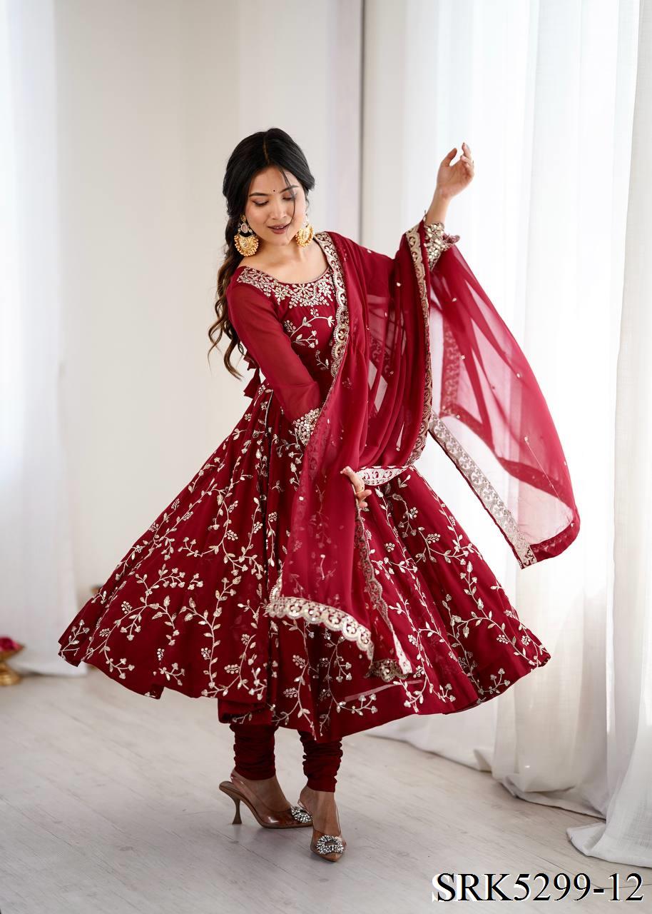 Shariska Anarkali Red
