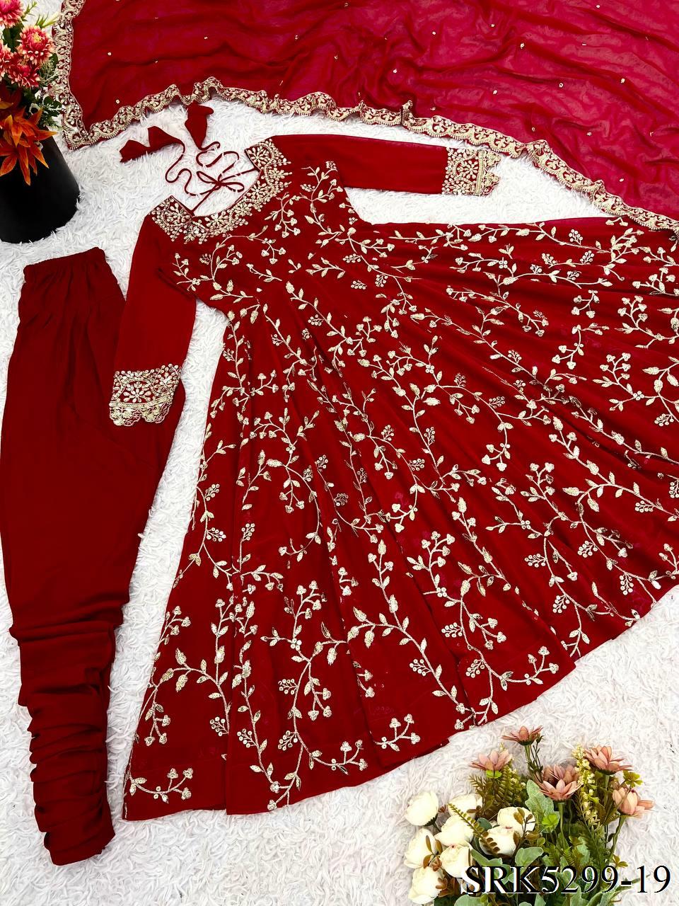Shariska Anarkali Red