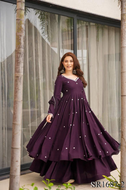 Vanya Anarkali Purple