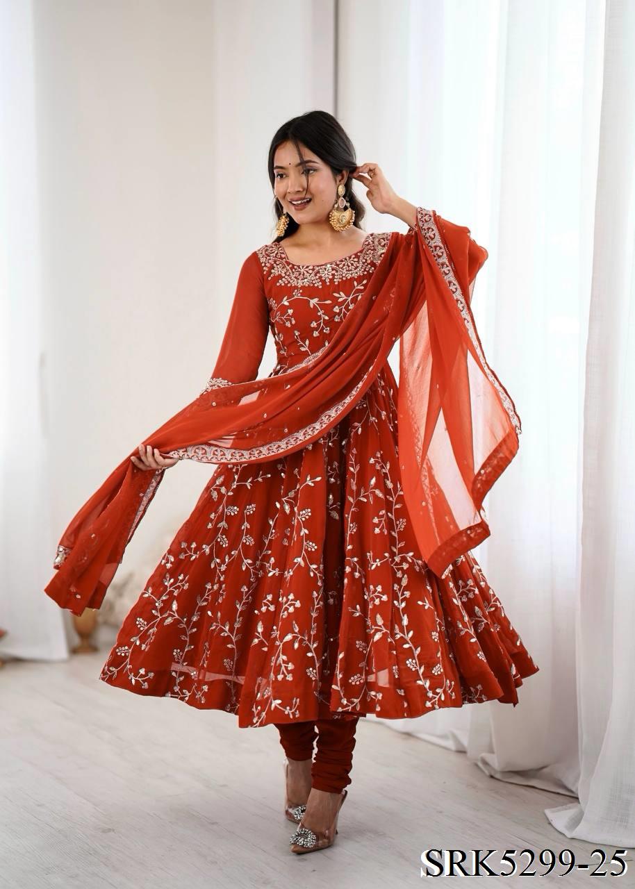 Shariska Anarkali Orange