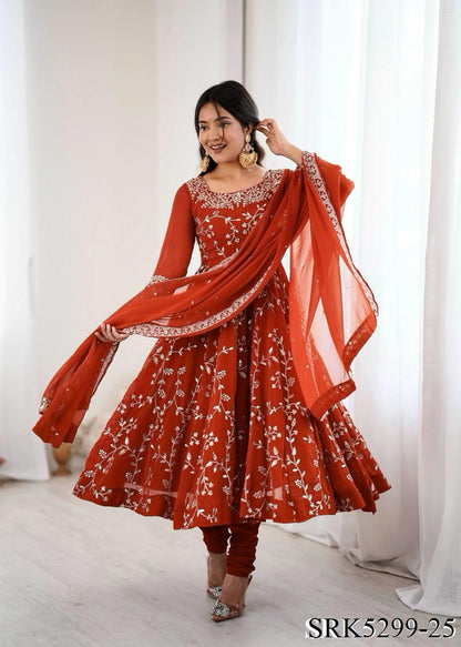 Shariska Anarkali Orange
