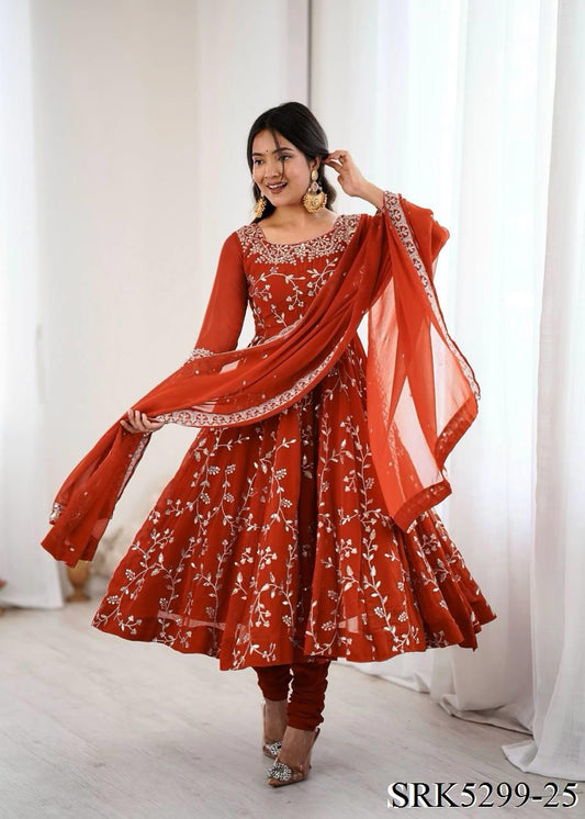 Shariska Anarkali Orange