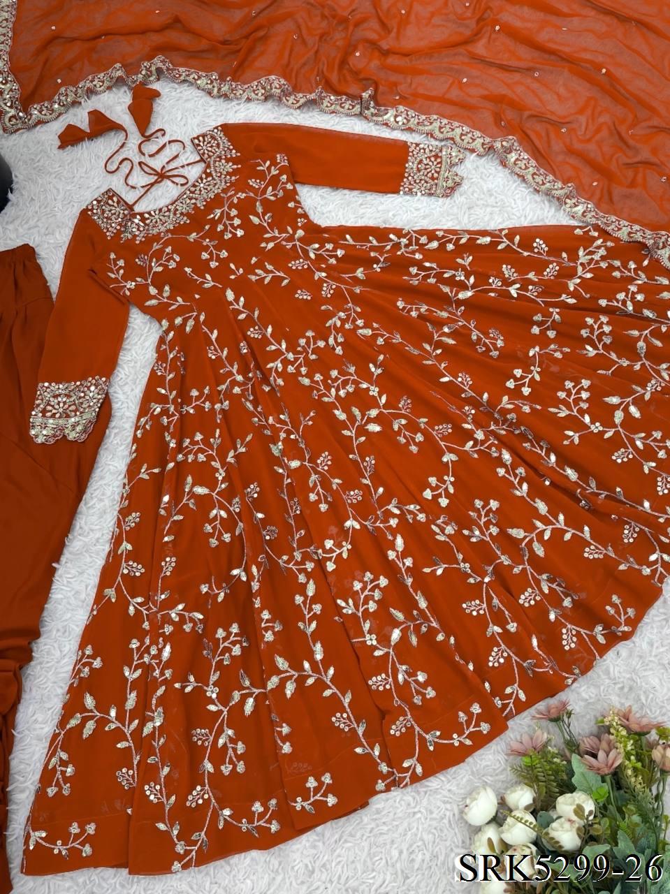 Shariska Anarkali Orange