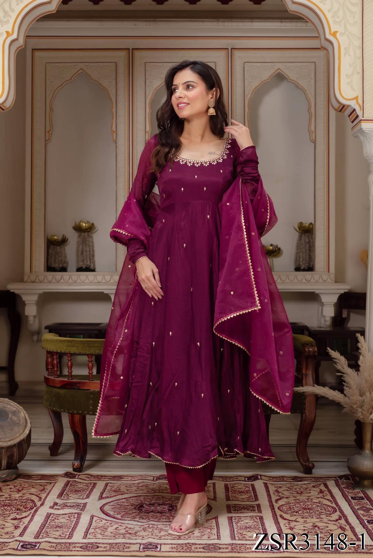 Laila Anarkali Purple