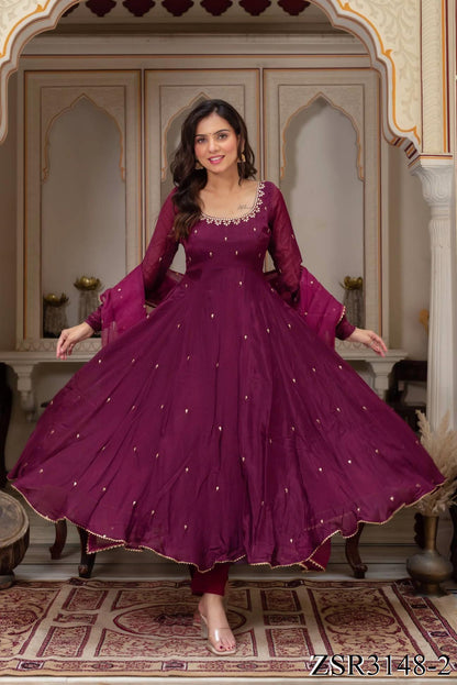 Laila Anarkali Purple