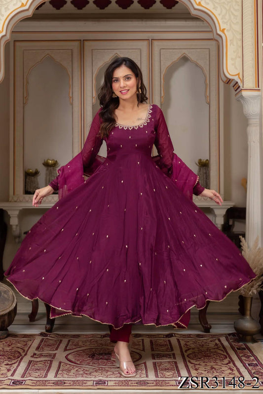 Laila Anarkali Purple