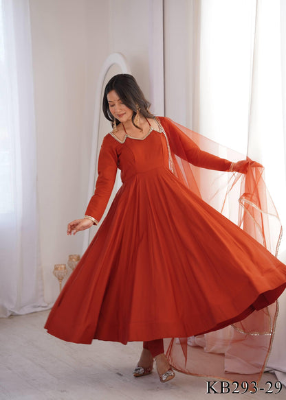 Ami Anarkali Burnt Orange