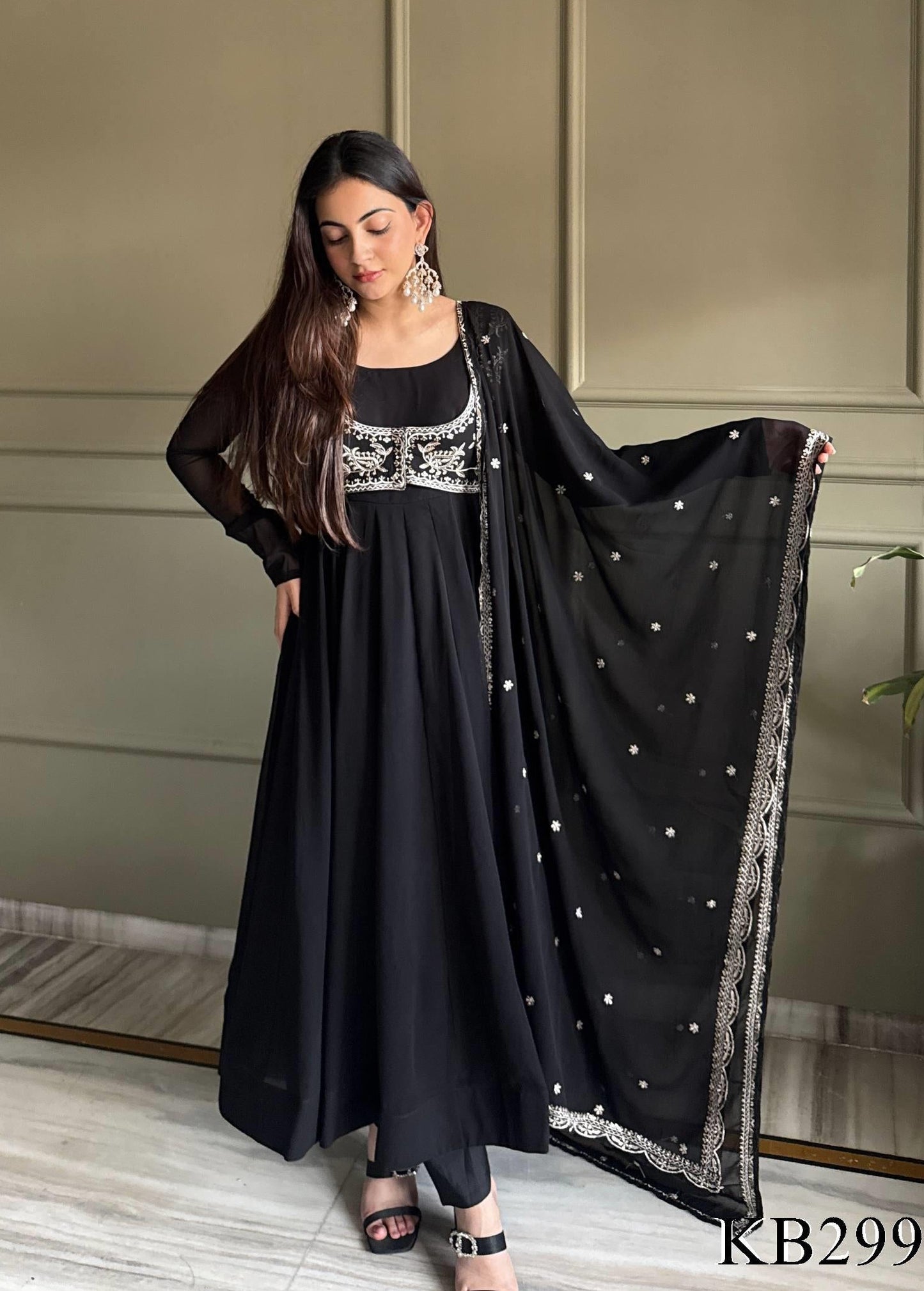 Savi Anarkali Black