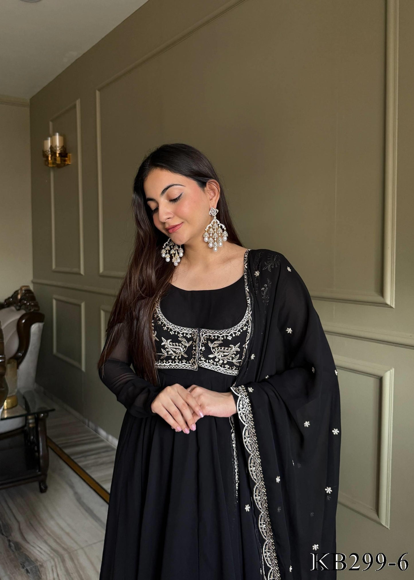 Savi Anarkali Black