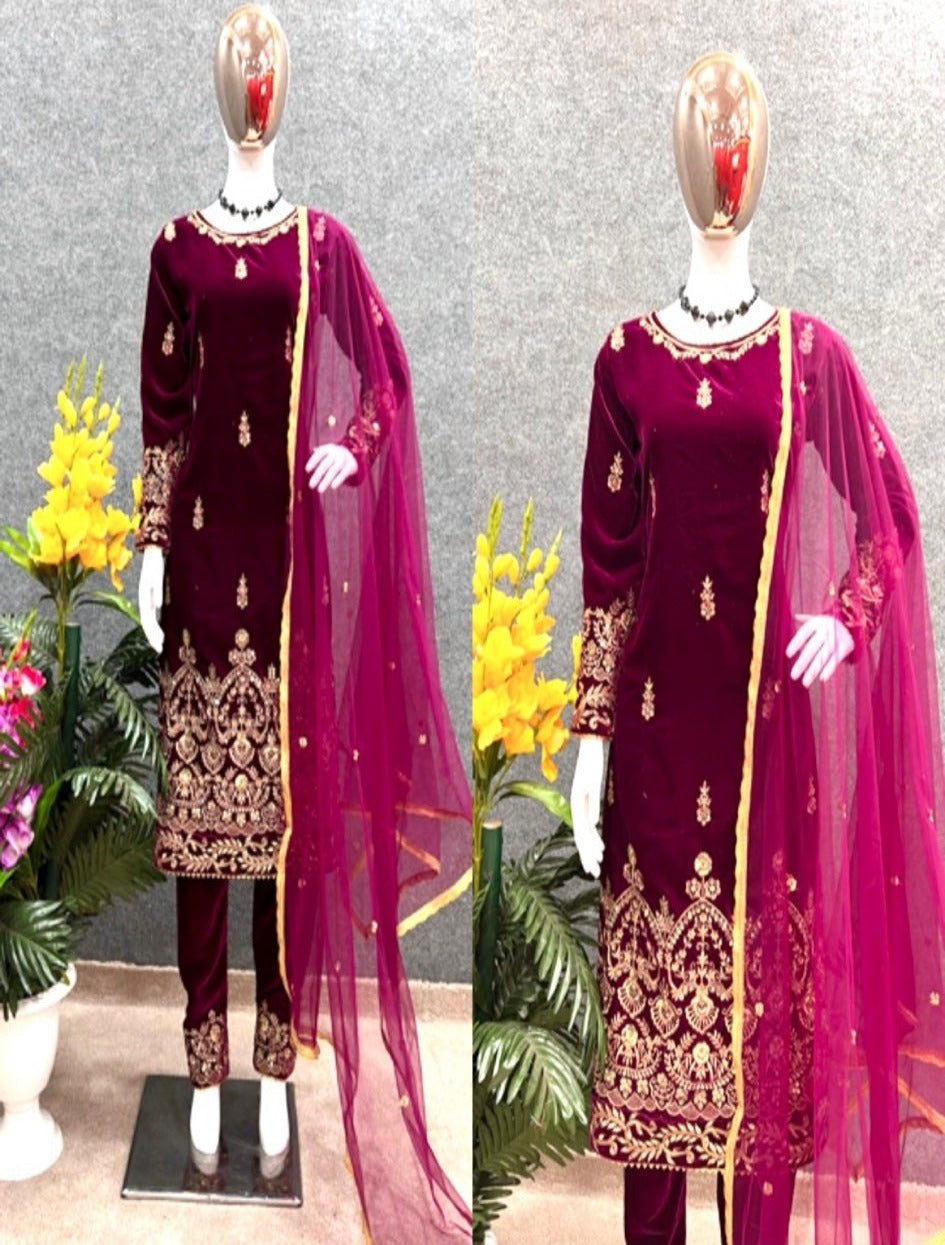 Maroon Salwar