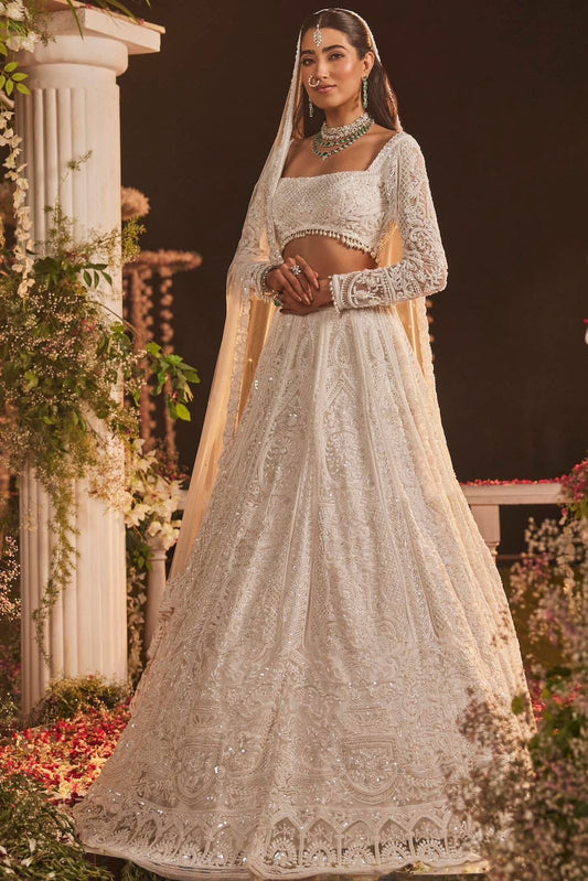 Unstitched Lehenga White