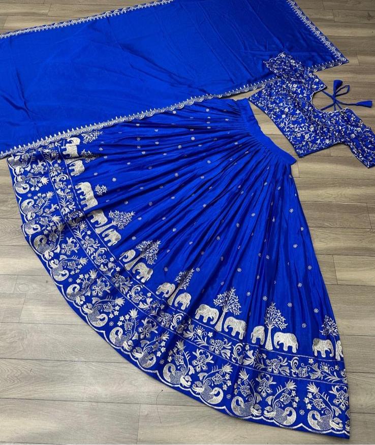 Fully Stitched Blue Lehenga