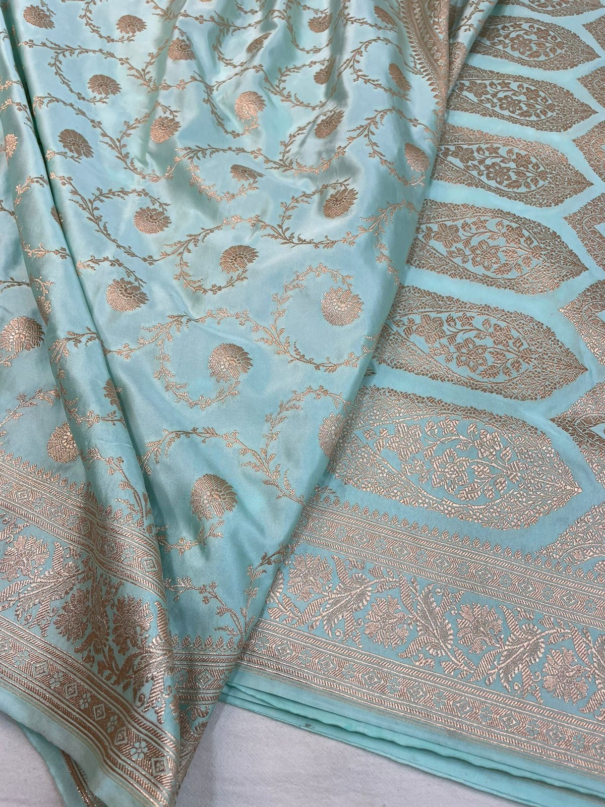 Banarasi Semi Silk Saree Blue