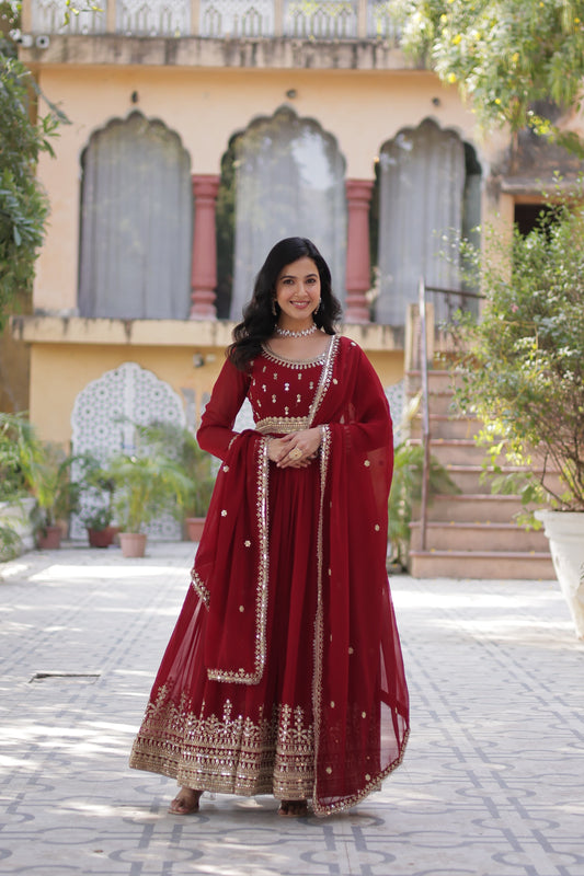 Kovi Anarkali Red