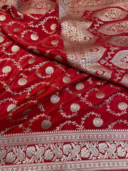 Banarasi Semi Silk Saree Red
