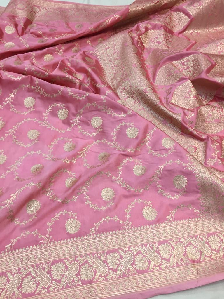 Banarasi Semi Silk Saree Rose