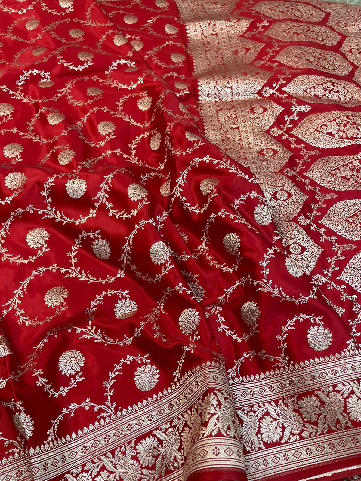 Banarasi Semi Silk Saree Red