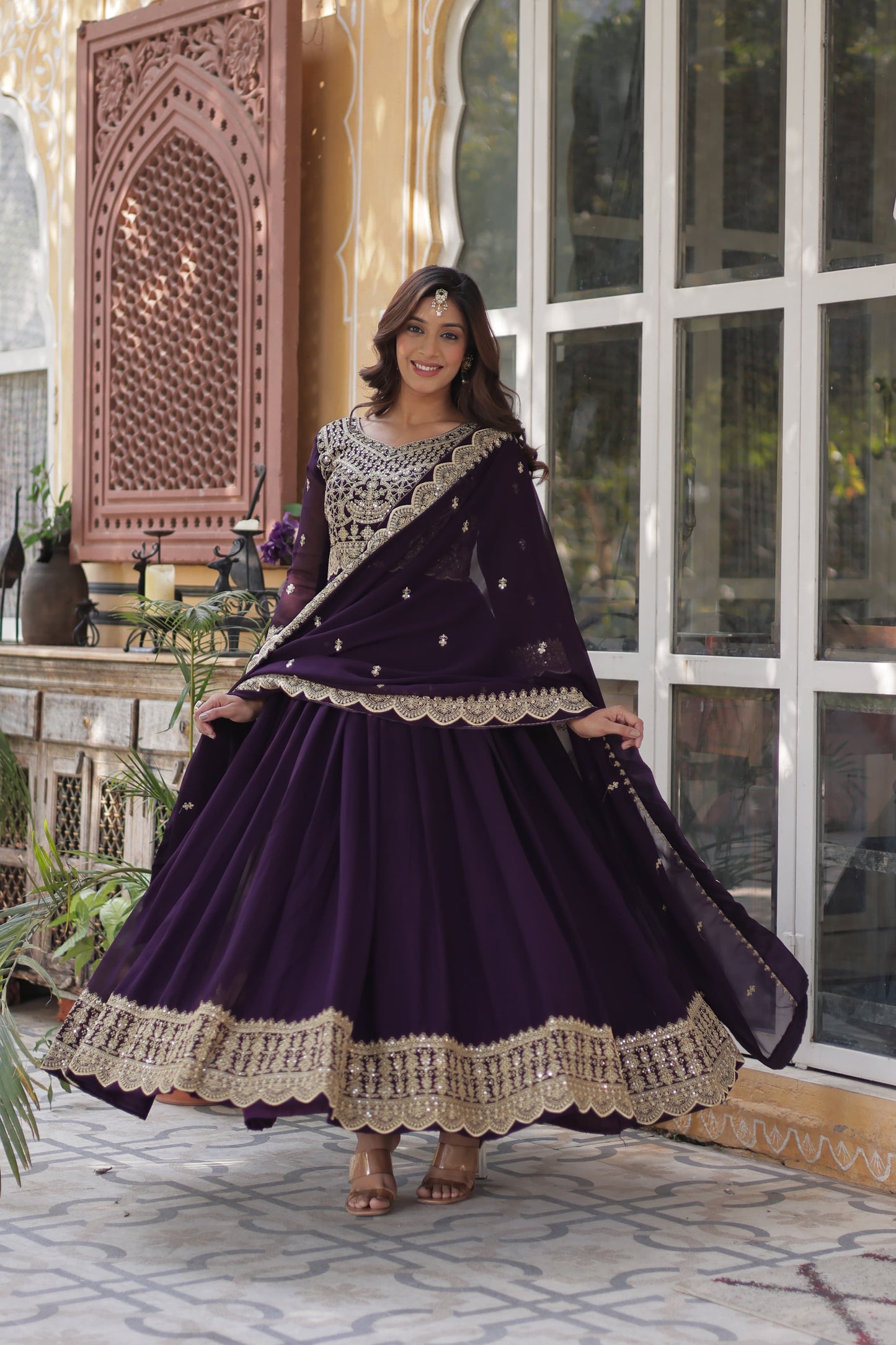 Aviya Anarkali Purple