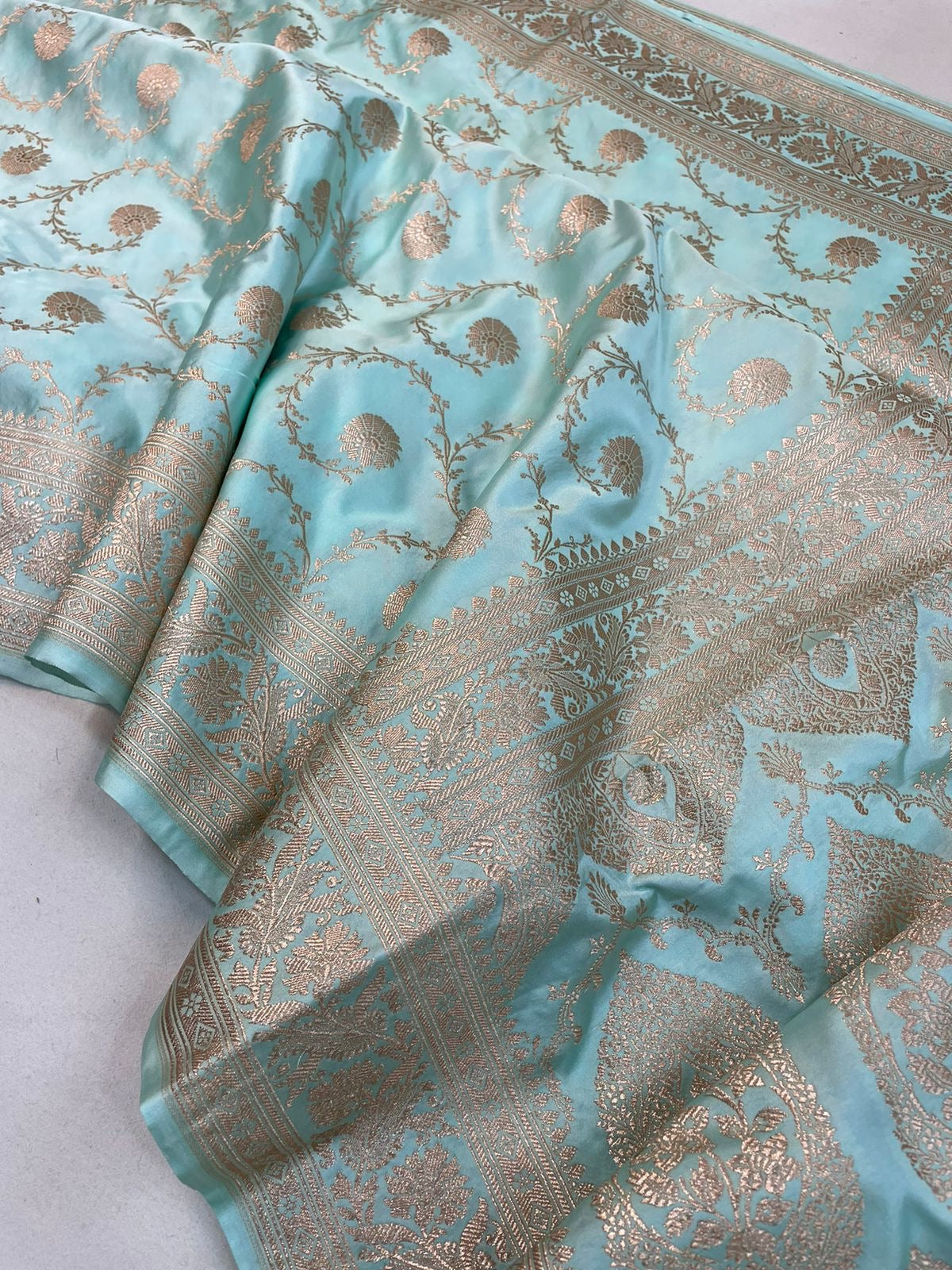 Banarasi Semi Silk Saree Blue