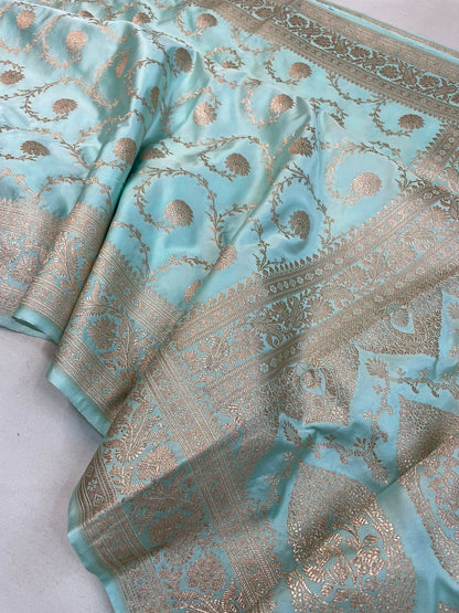 Banarasi Semi Silk Saree Blue