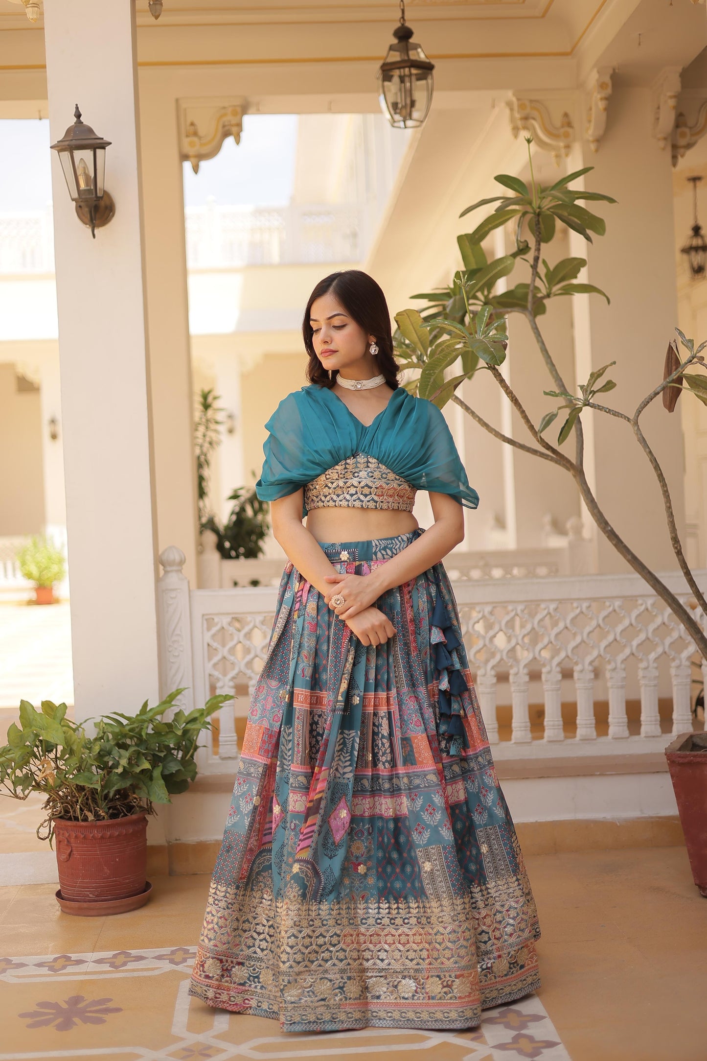 Blue Fully Stitched Lehenga