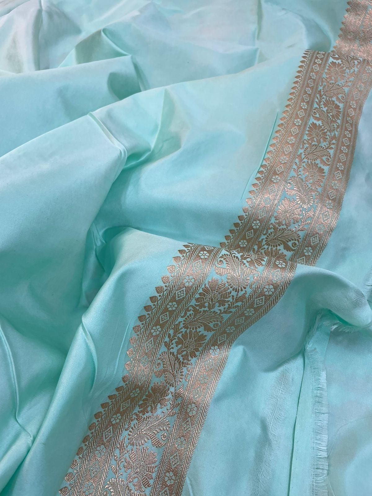 Banarasi Semi Silk Saree Blue